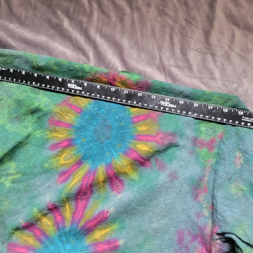Womens XL Tie Dye Mandala Cardigan Multicolor Cotton Boho Festival Duster OSFA - Picture 3 of 5
